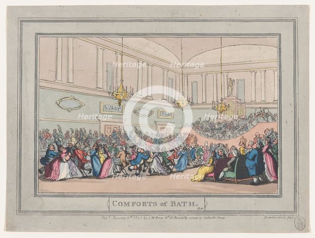 Comforts of Bath, Plate 10, January 6, 1798., January 6, 1798. Creator: Thomas Rowlandson.