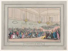 Comforts of Bath, Plate 10, January 6, 1798., January 6, 1798. Creator: Thomas Rowlandson