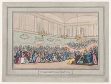 Comforts of Bath, Plate 10, January 6, 1798., January 6, 1798. Creator: Thomas Rowlandson