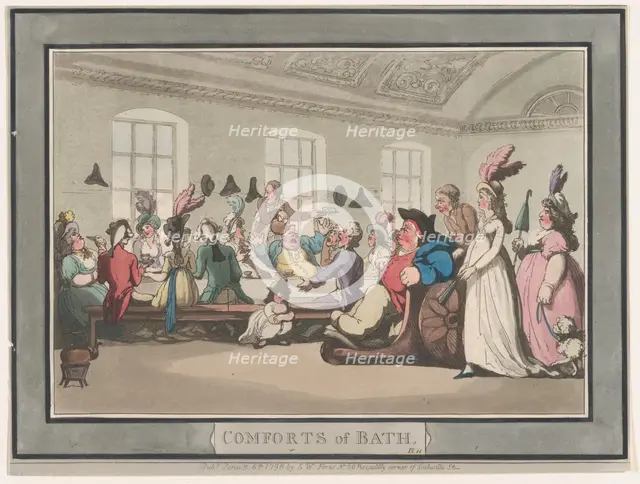 Comforts of Bath, Plate 11, January 6, 1798., January 6, 1798. Creator: Thomas Rowlandson.