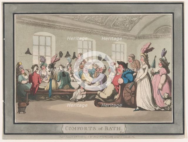 Comforts of Bath, Plate 11, January 6, 1798., January 6, 1798. Creator: Thomas Rowlandson.