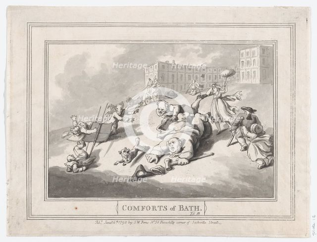Comforts of Bath, Plate 12, January 6, 1798., January 6, 1798. Creator: Thomas Rowlandson.