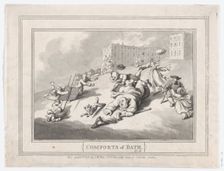 Comforts of Bath, Plate 12, January 6, 1798., January 6, 1798. Creator: Thomas Rowlandson