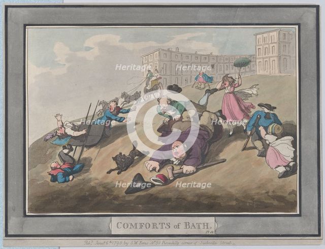 Comforts of Bath, Plate 12, January 6, 1798., January 6, 1798. Creator: Thomas Rowlandson.