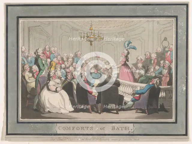 Comforts of Bath, Plate 2, January 6, 1798., January 6, 1798. Creator: Thomas Rowlandson.