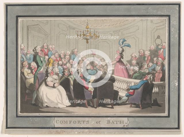 Comforts of Bath, Plate 2, January 6, 1798., January 6, 1798. Creator: Thomas Rowlandson.