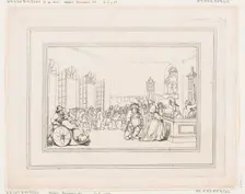 Comforts of Bath, Plate 3, January 6, 1798., January 6, 1798. Creator: Thomas Rowlandson