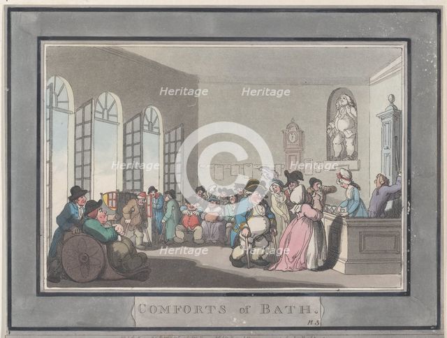 Comforts of Bath, Plate 3, January 6, 1798., January 6, 1798. Creator: Thomas Rowlandson.