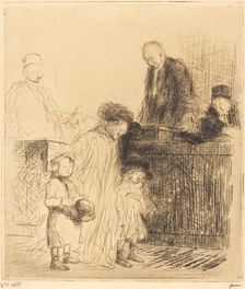 Coming Out of the Hearing (first plate), 1909. Creator: Jean Louis Forain