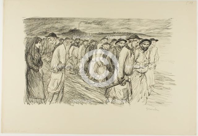 Coming out of the mine, 1907. Creator: Theophile Alexandre Steinlen.