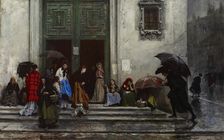 Coming Out of Church, before 1875. Creator: Raimundo de Madrazo y Garreta