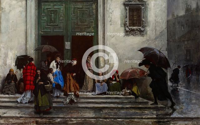Coming Out of Church, before 1875. Creator: Raimundo de Madrazo y Garreta.