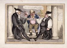 Coming out of church London, c1815. Artist: Anon
