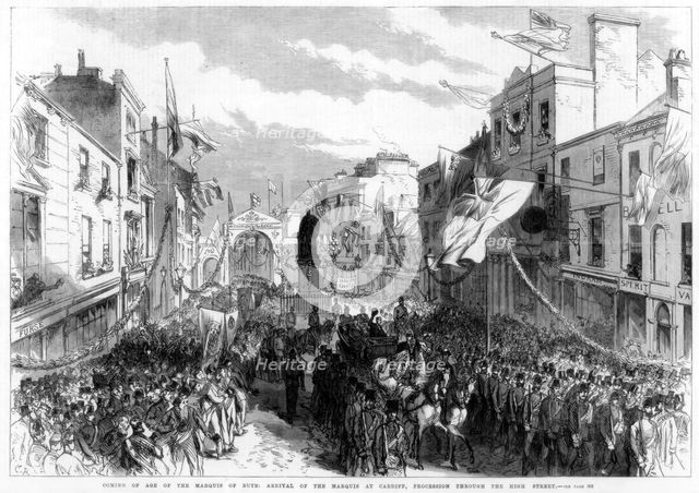 Coming of age of the Marquess of Bute, Cardiff, Wales, 1868. Artist: Unknown