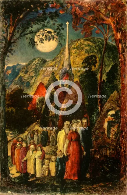 'Coming from Evening Church', 1830, (1947). Creator: Samuel Palmer.