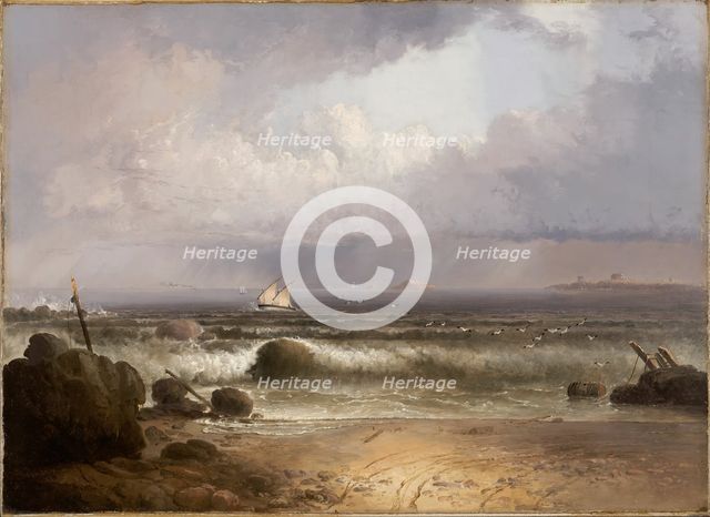 Coming Squall (Nahant Beach with a Summer Shower), 1835. Creator: Thomas Doughty.