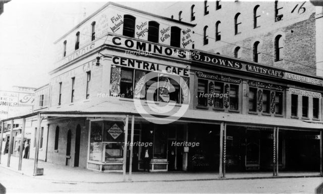 Comino's Central Cafe on the corner of Edward and Adelaide Streets, Brisbane, c1910. Creator: Unknown.