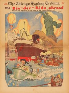 Comic strips from the series Kin-der-Kids. Chicago Tribune, 1906-1907. Creator: Feininger, Lyonel (1871-1956)