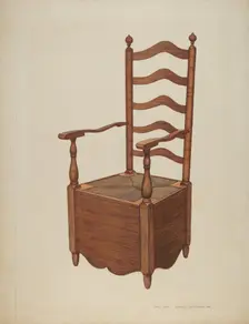 Commode Chair, c. 1940. Creator: Ernest A Towers Jr