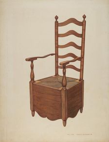 Commode Chair, c. 1940. Creator: Ernest A Towers Jr