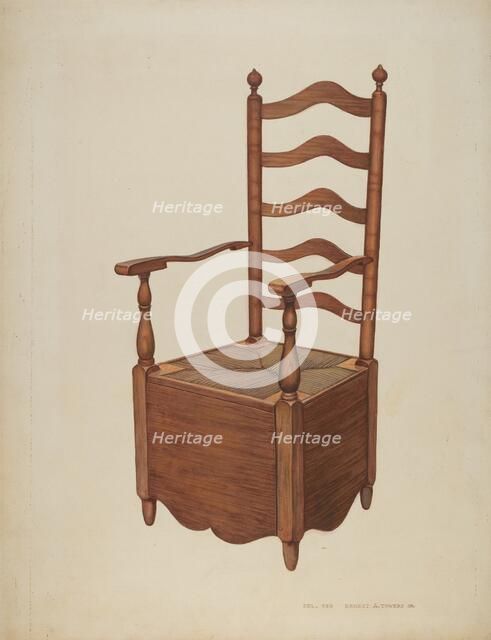 Commode Chair, c. 1940. Creator: Ernest A Towers Jr.