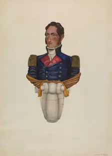 Commodore Morris Figurehead, c. 1938. Creator: F. W. Powell