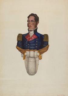 Commodore Morris Figurehead, c. 1938. Creator: F. W. Powell