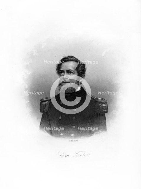 Commodore Andrew Hull Foote, American naval officer, late 19th century.Artist: John A O'Neill