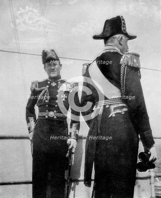 Commodore Keppel with the Duke of Connaught, 1908. Artist: Queen Alexandra