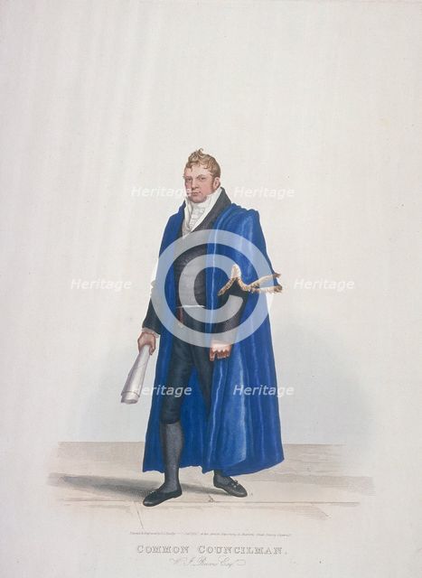 Common Councilman of the City of London, William John Reeves, in civic costume, 1825. Artist: Thomas Lord Busby