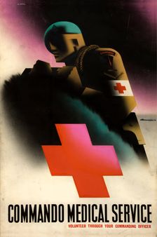 Commando Medical Service World War II poster, c1939-c1945. Creator: Abram Games