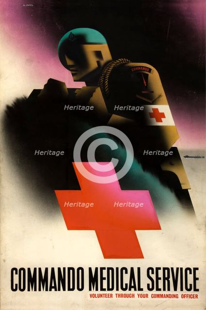 'Commando Medical Service', World War II poster, c1939-c1945. Creator: Abram Games.