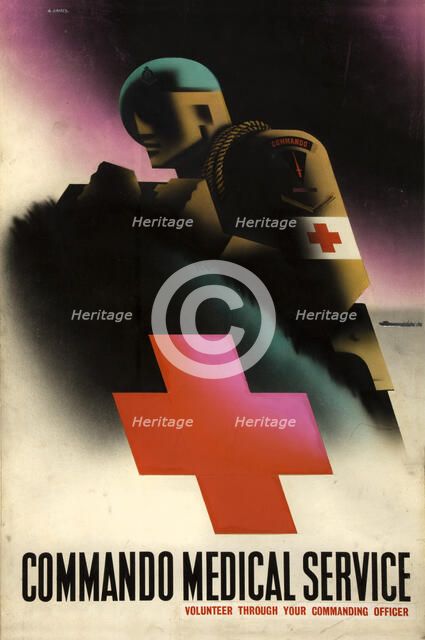 'Commando Medical Service', World War II poster, c1939-c1945. Creator: Abram Games.