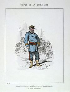 Commandant et Ingenieur de Barricades Paris Commune, 1871. Artist: Anon