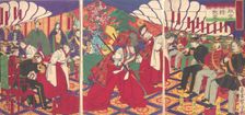 Commanders Receiving the Emperor's Drinking Cups, 1886 (Meiji 19). Creator: Yamazaki Toshinobu