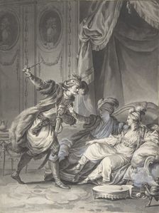 Comme ils en étaient là, arrive l'oncle, ca. 1778. Creator: Jean-Michel Moreau