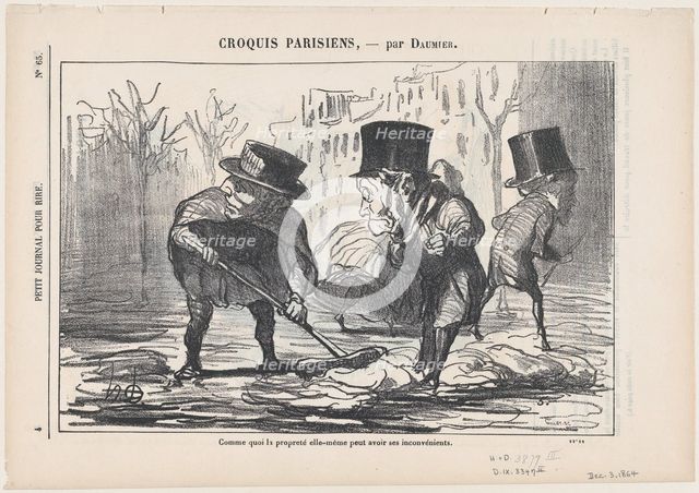 Comme quoi la propreté elle-même peut avoir se inconvénients, 1864.  Creator: Honore Daumier.