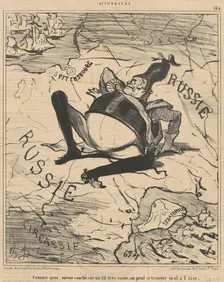 Comme quoi, même couché sur un lit très vaste, on peut se trouver mal à l'aise, c1850s. Creator: Honore Daumier