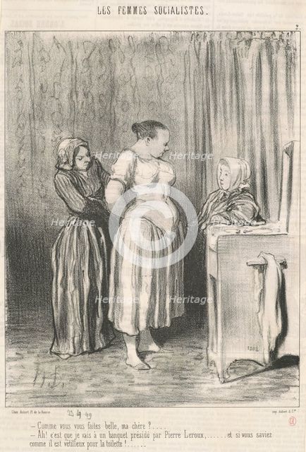 Comme vous faites belle, ma chère? ..., 19th century. Creator: Honore Daumier.