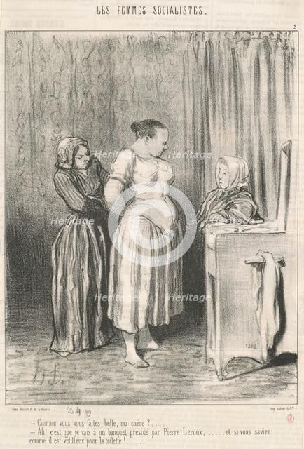 Comme vous faites belle, ma chère? ..., 19th century. Creator: Honore Daumier.