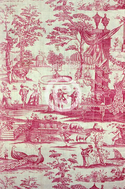 Commedia del'Arte (Furnishing Fabric), England, after 1770. Creator: Unknown.