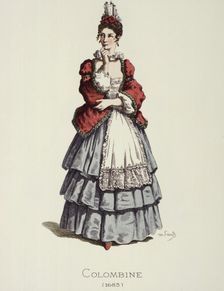 Commedia dell´arte. Chambermaid Colombine, costume image of Maurice Sand, 1862. Creator: Unknown