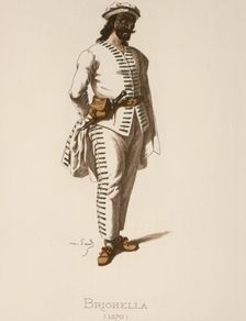 Commedia dell´arte. The servant Brighella, costume image of Maurice Sand, 1862. Creator: Unknown