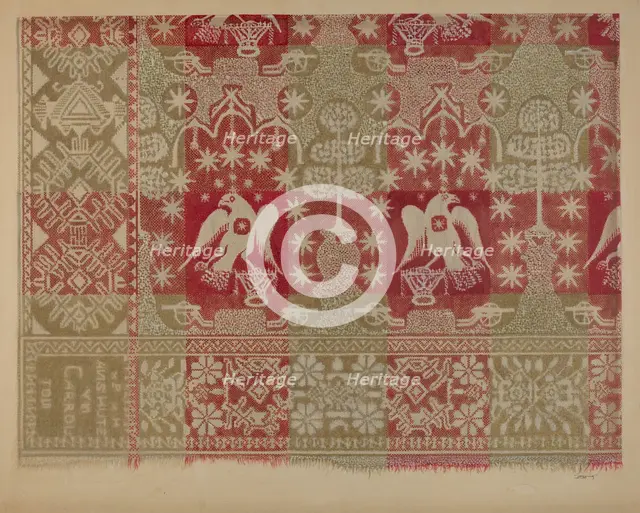 Commemorative Coverlet, c. 1939. Creator: John Wilkes.