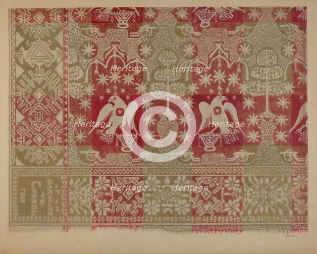 Commemorative Coverlet, c. 1939. Creator: John Wilkes.