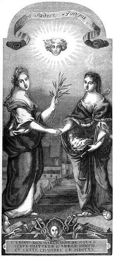 Commemorative painting of the Union of the Merchants of Rouen, late 17th century (1849)