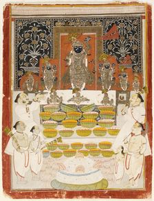 Commemorative Portrait of Damodarji II (1797-1826) Performing the Ceremony... in 1822. Creator: Unknown