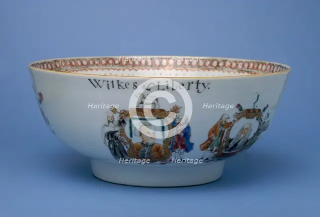 Commemorative punchbowl dedicated to John Wilkes, 1768. Creator: Unknown.