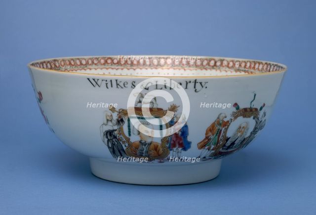 Commemorative punchbowl dedicated to John Wilkes, 1768. Creator: Unknown.