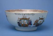 Commemorative punchbowl dedicated to John Wilkes, 1768. Creator: Unknown